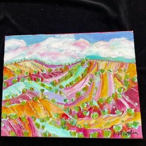 Southwest Hills In Spring”Original Acrylic Painting 16”x12”On Canvas Handmade